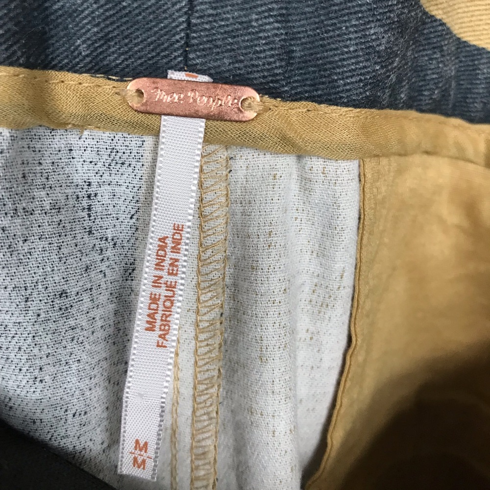 Free People Marjorie Wide-Leg Pants High Waist Tan/Black Striped Women’s size M - Picture 8 of 15